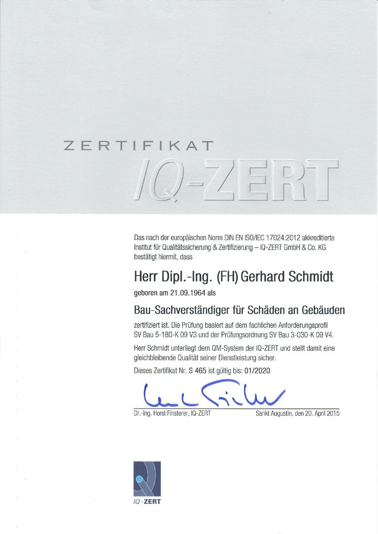 IQ-ZERT Sachverstaendiger